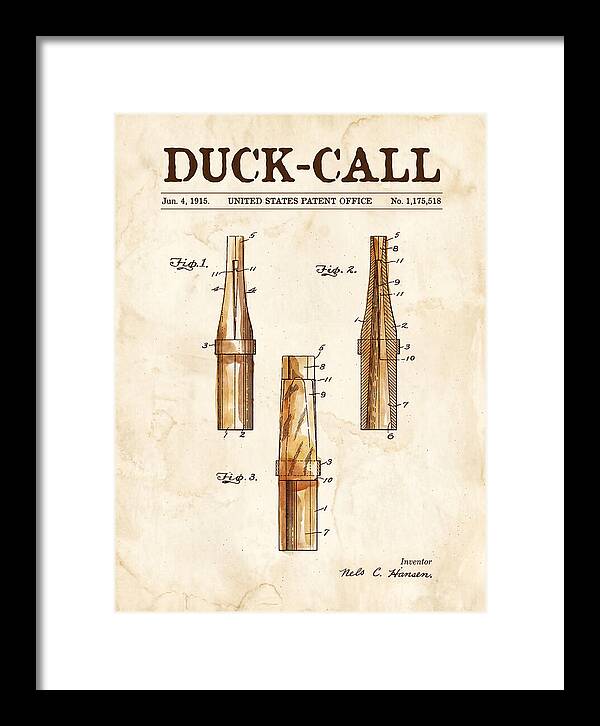 Duck Call Watercolor Patent Us1175518a
