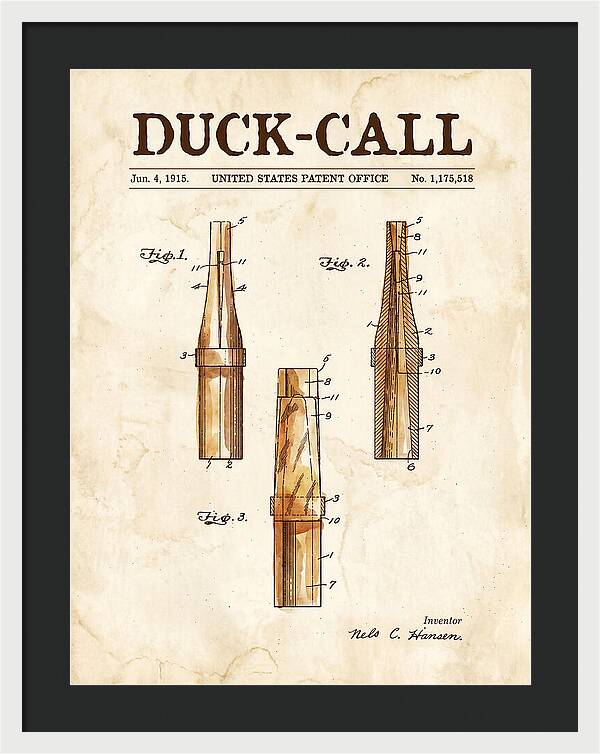 Duck Call Watercolor Patent Us1175518a