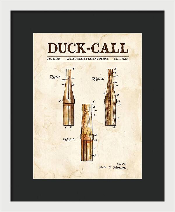 Duck Call Watercolor Patent Us1175518a