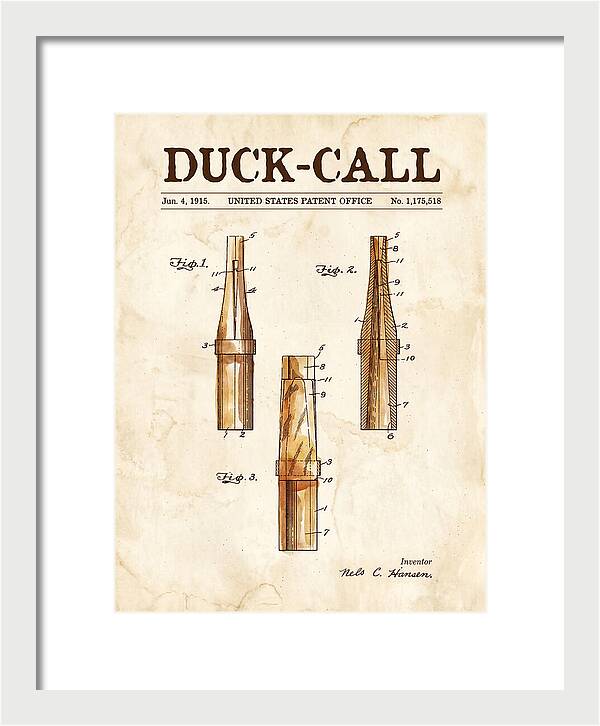Duck Call Watercolor Patent Us1175518a