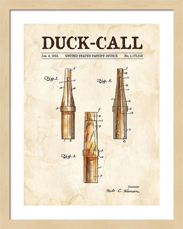 Duck Call Watercolor Patent Us1175518a