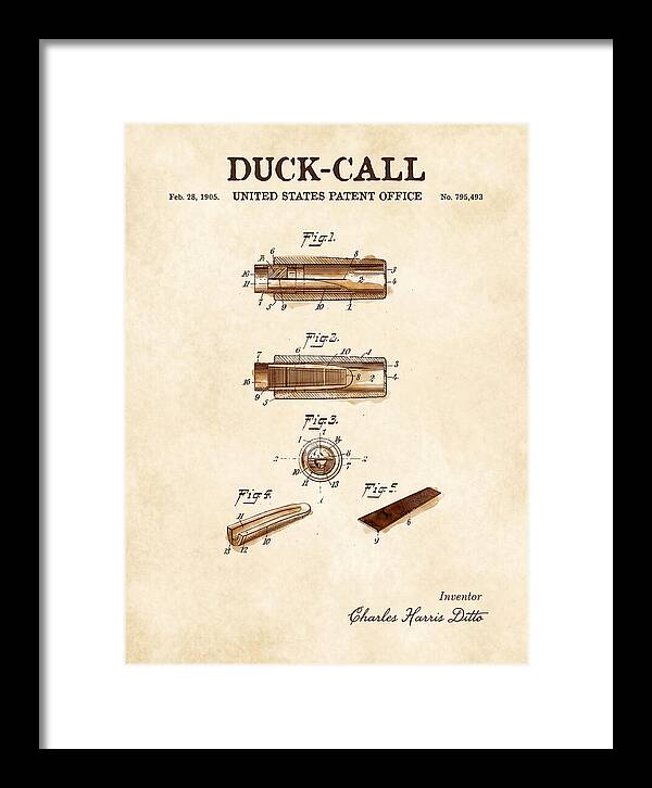 Duck Call Watercolor Patent Us795493a