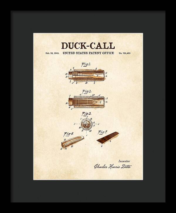 Duck Call Watercolor Patent Us795493a