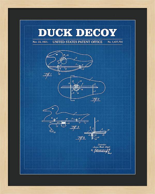 Duck Decoy Blueprint Patent Us1437764a