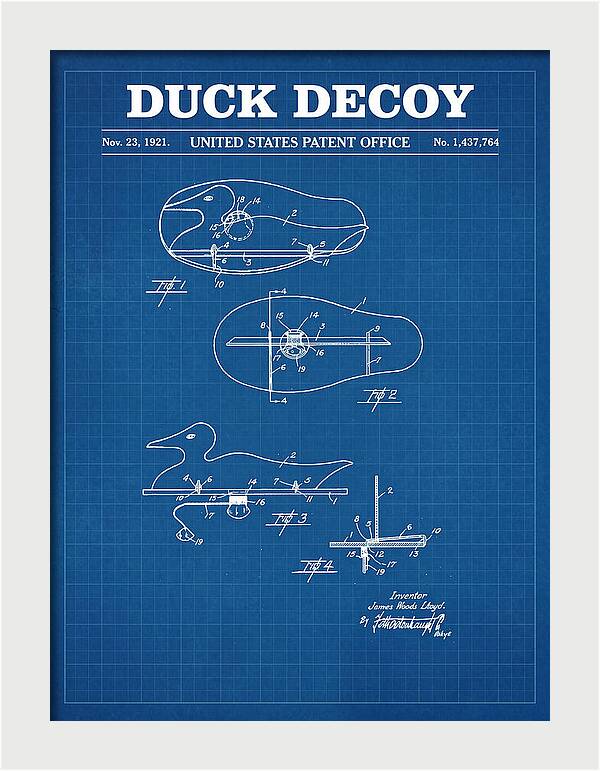 Duck Decoy Blueprint Patent Us1437764a
