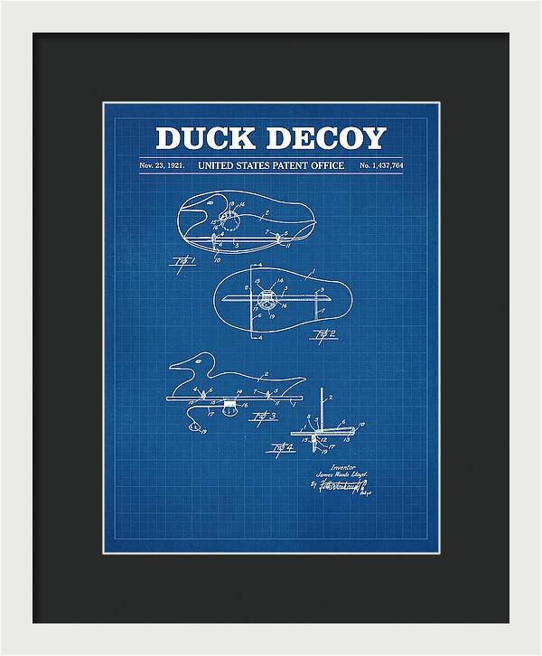 Duck Decoy Blueprint Patent Us1437764a