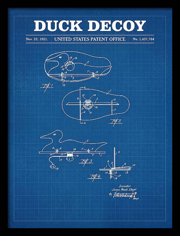 Duck Decoy Blueprint Patent Us1437764a