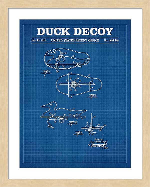 Duck Decoy Blueprint Patent Us1437764a