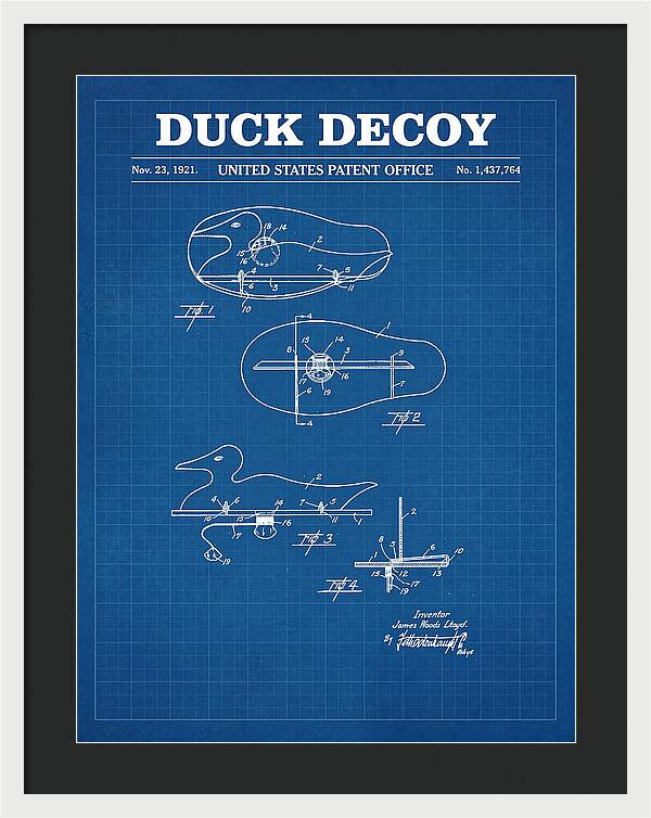 Duck Decoy Blueprint Patent Us1437764a