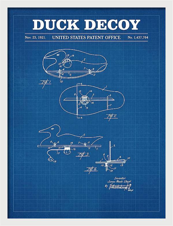 Duck Decoy Blueprint Patent Us1437764a