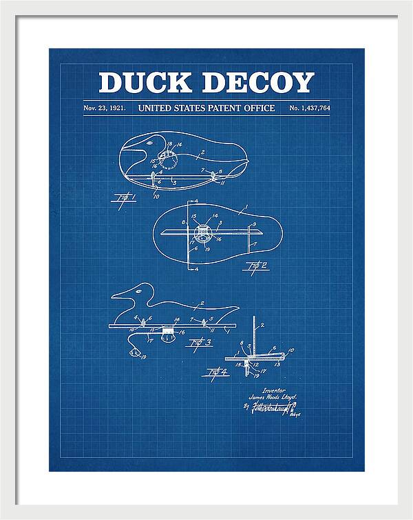 Duck Decoy Blueprint Patent Us1437764a