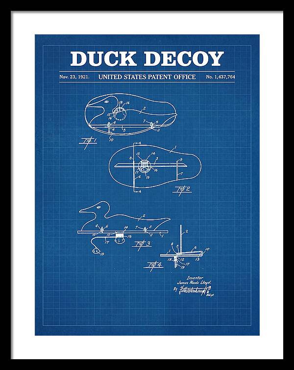 Duck Decoy Blueprint Patent Us1437764a