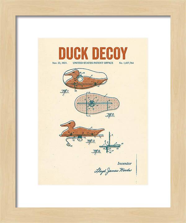 Duck Decoy Retro Patent Us1437764a