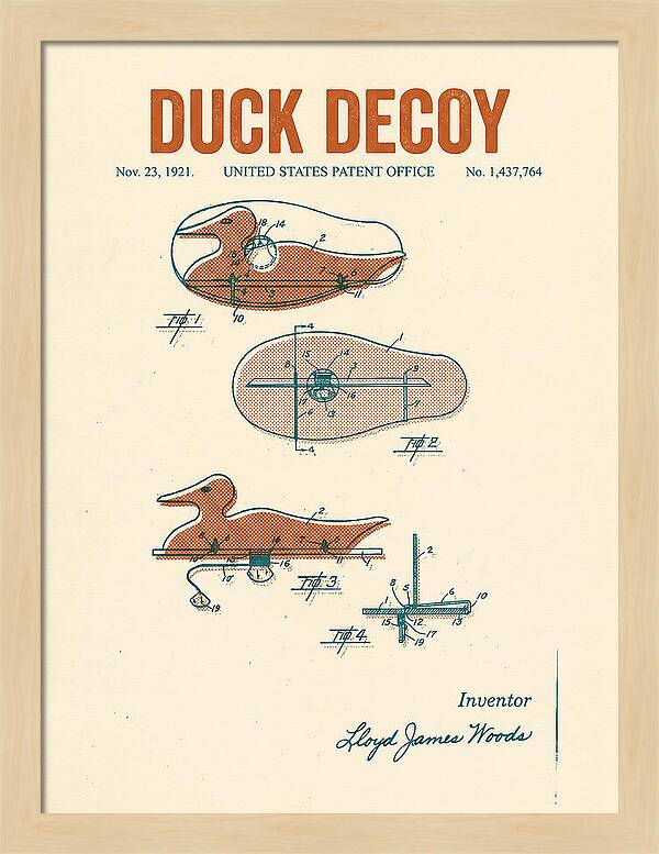 Duck Decoy Retro Patent Us1437764a