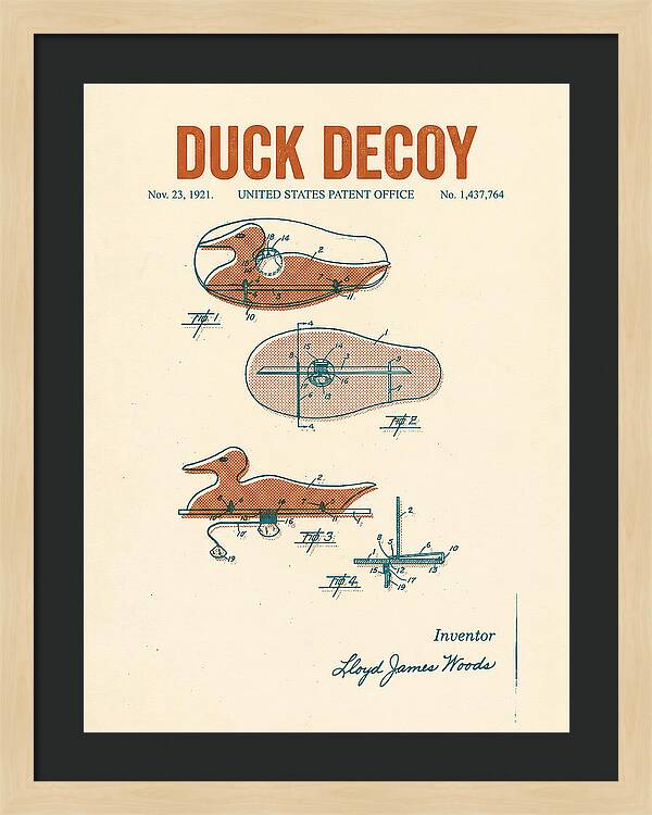 Duck Decoy Retro Patent Us1437764a