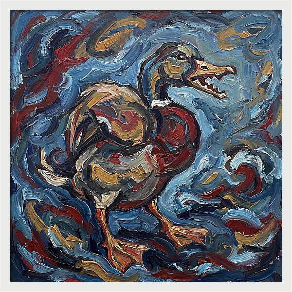 Duck In Abstract Swirls