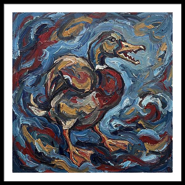 Duck In Abstract Swirls
