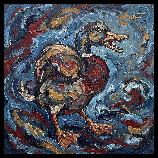 Duck In Abstract Swirls