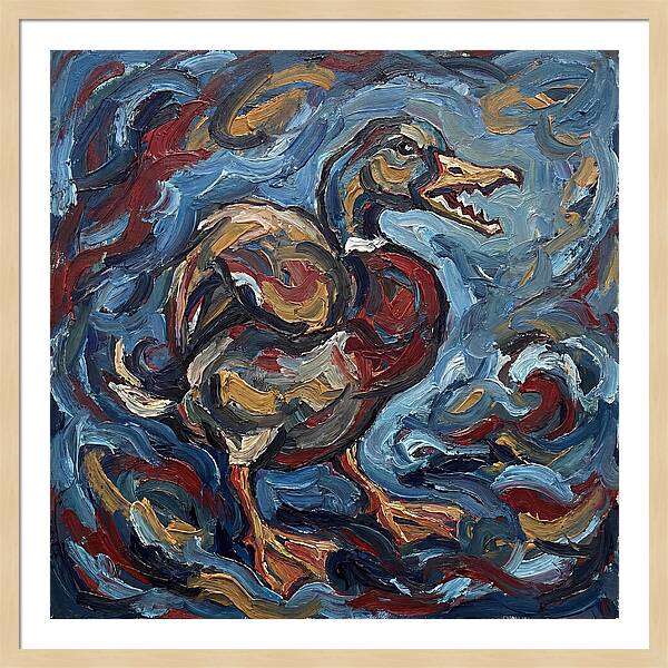 Duck In Abstract Swirls