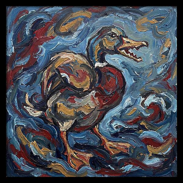 Duck In Abstract Swirls