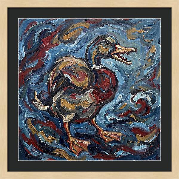Duck In Abstract Swirls