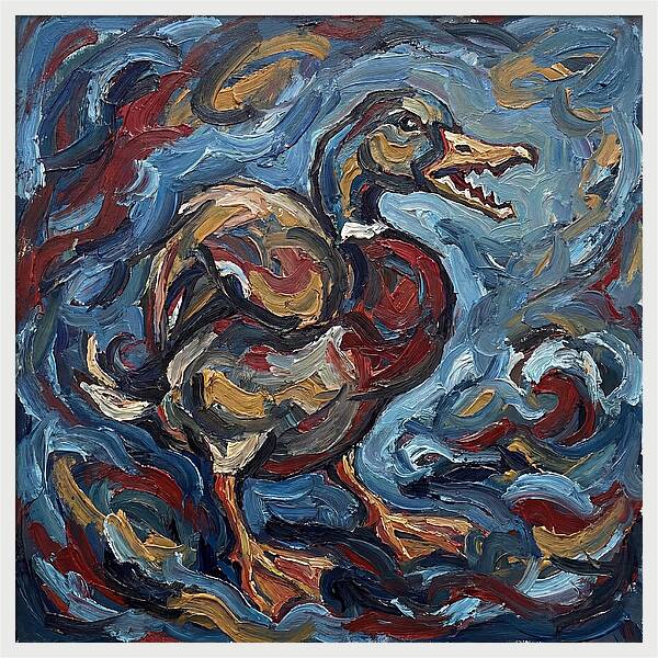 Duck In Abstract Swirls