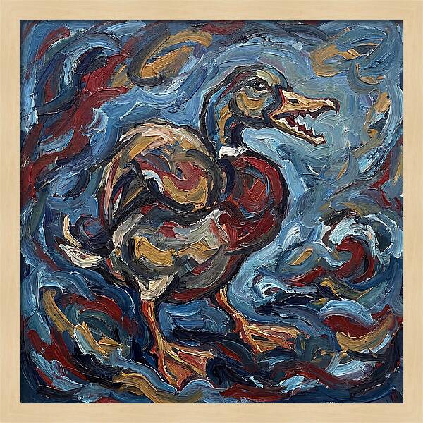 Duck In Abstract Swirls