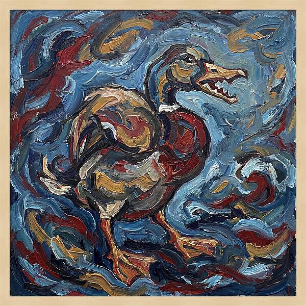 Duck In Abstract Swirls