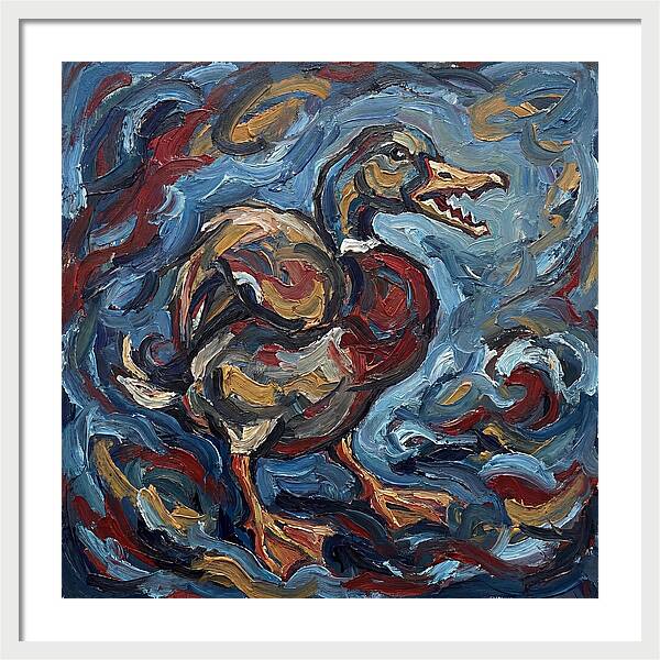 Duck In Abstract Swirls