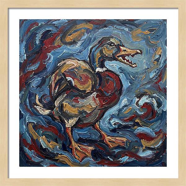 Duck In Abstract Swirls