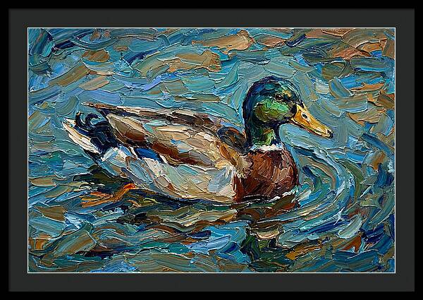 Duck Swimming In Vibrant Waters