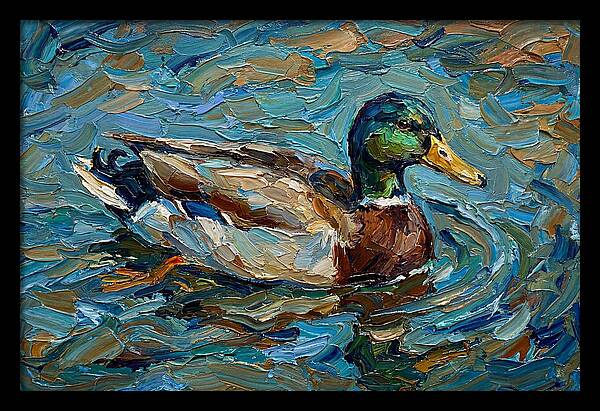 Duck Swimming In Vibrant Waters