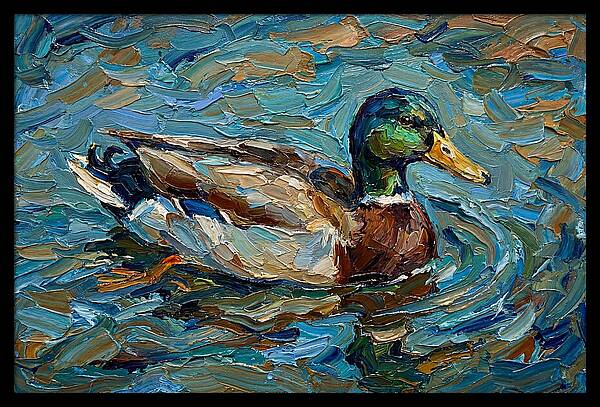 Duck Swimming In Vibrant Waters