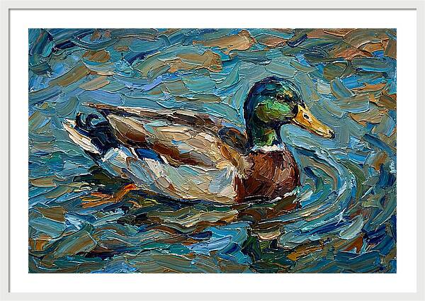Duck Swimming In Vibrant Waters