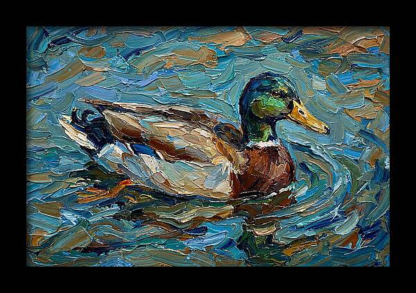 Duck Swimming In Vibrant Waters