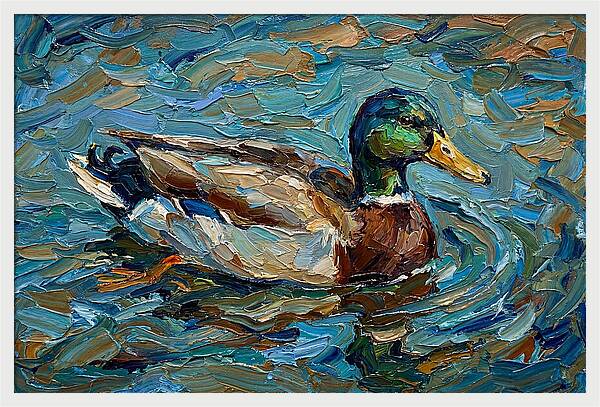 Duck Swimming In Vibrant Waters