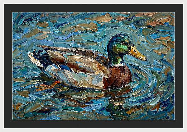 Duck Swimming In Vibrant Waters