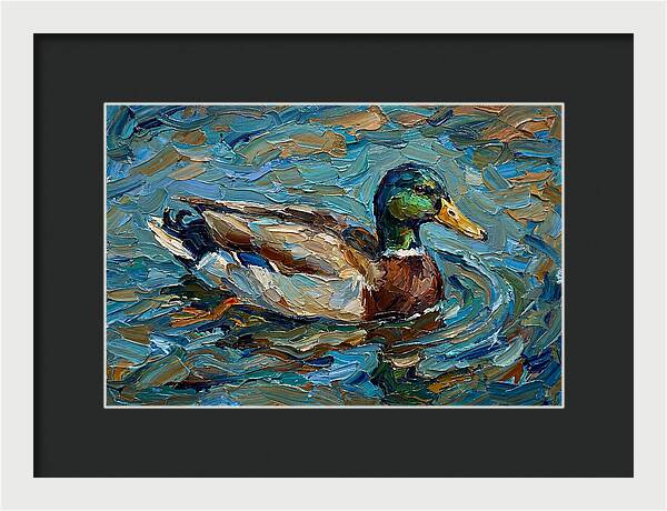 Duck Swimming In Vibrant Waters