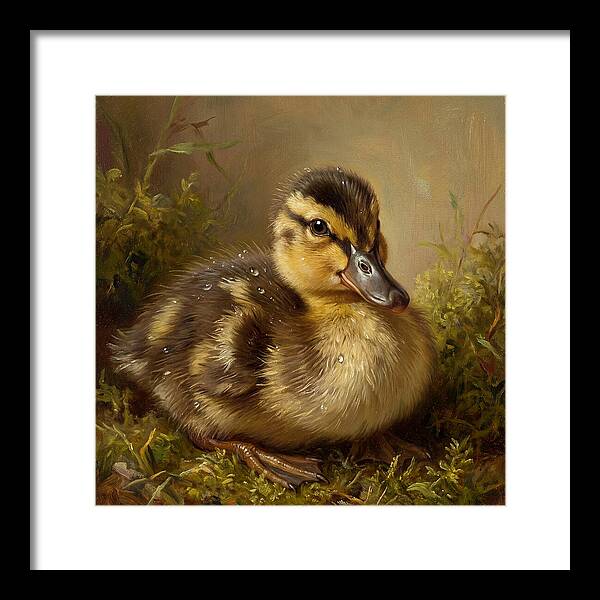 Duckling Among Moss