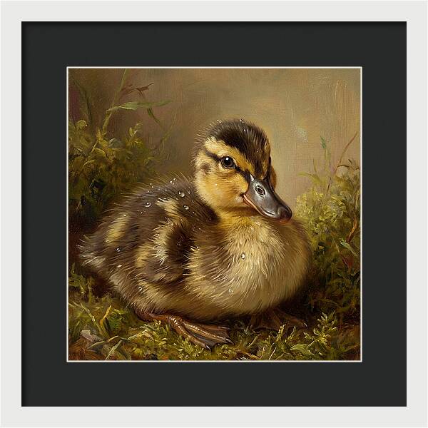 Duckling Among Moss