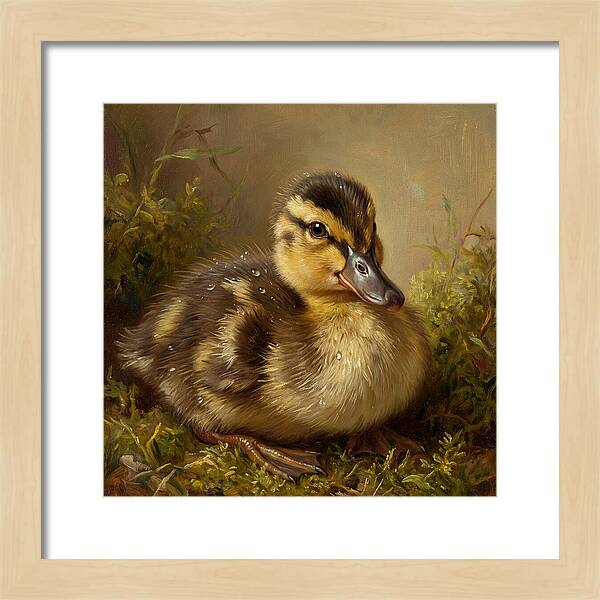 Duckling Among Moss