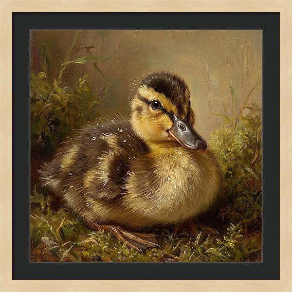 Duckling Among Moss