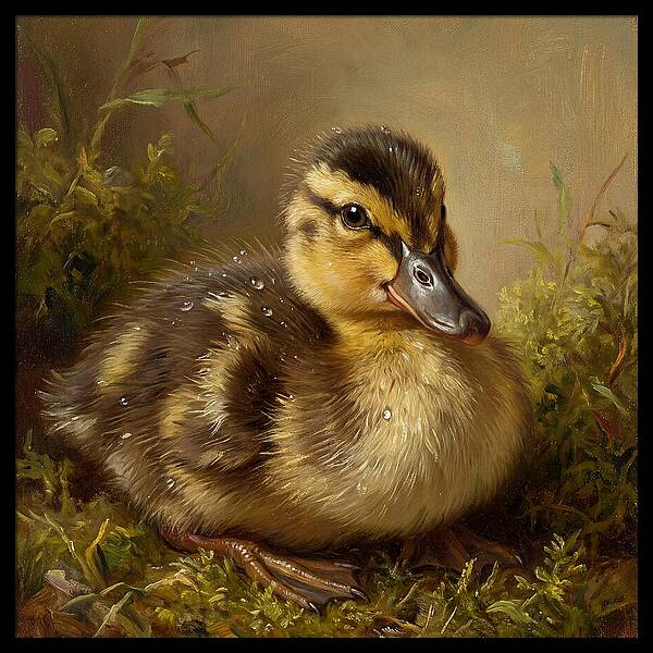 Duckling Among Moss