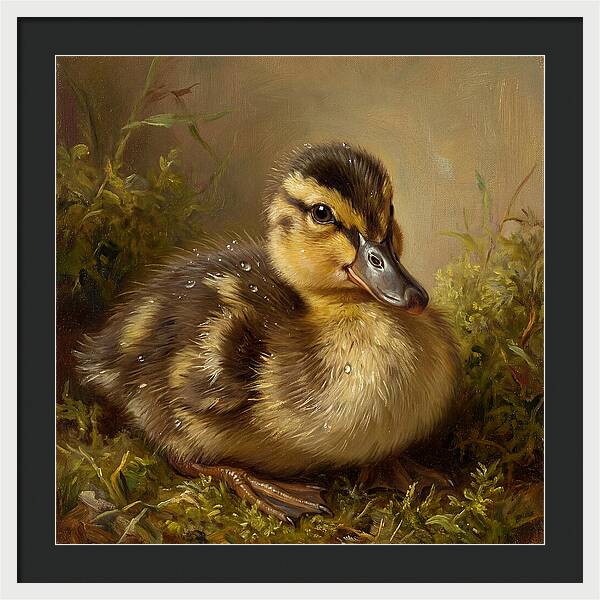 Duckling Among Moss