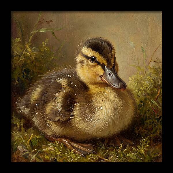 Duckling Among Moss