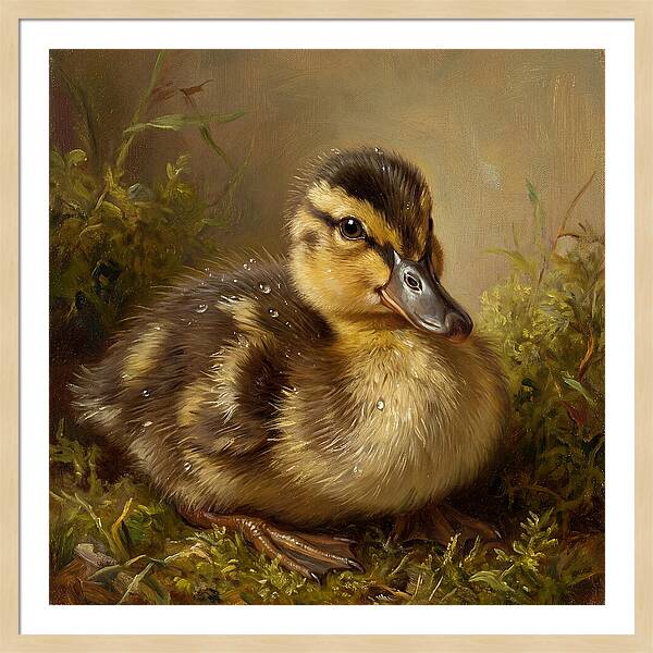 Duckling Among Moss