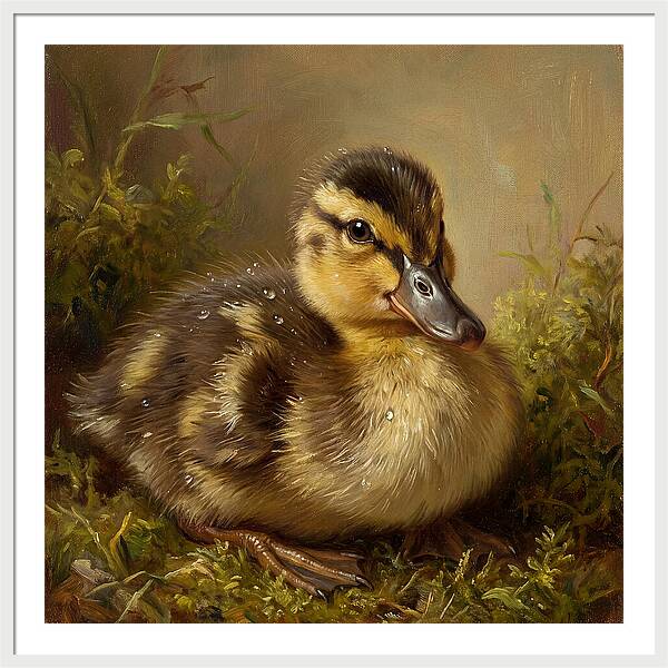 Duckling Among Moss