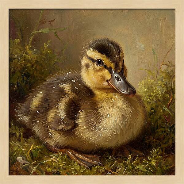 Duckling Among Moss