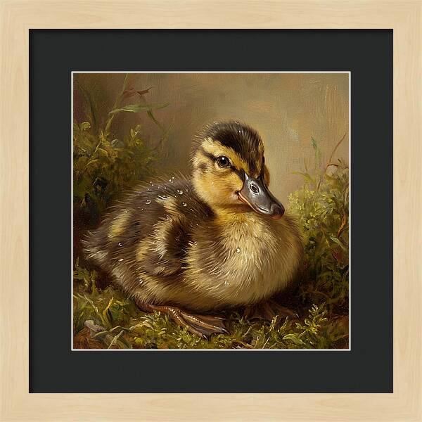 Duckling Among Moss