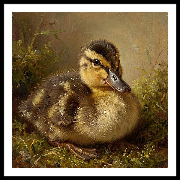 Duckling Among Moss